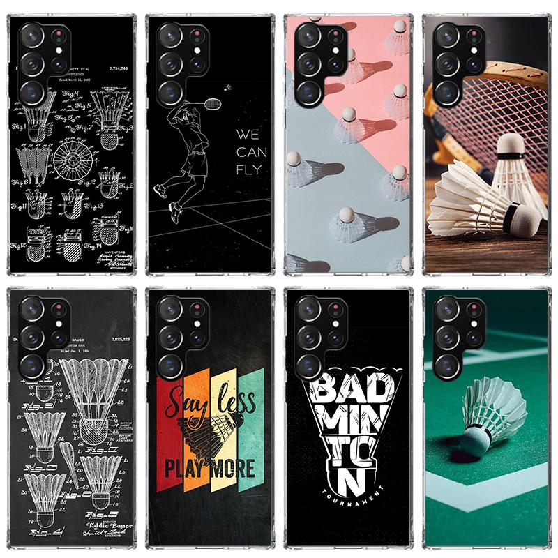 Badminton Sport Phone Case For Samsung Galaxy S23 S24 S25 Edge S26 Ultra S22 + S21 Plus S20 FE Cover Silicone Print Shell Galaxy