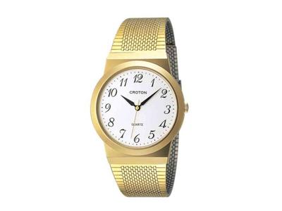 Croton Watch RT-119M-3 Men's Gold Made In Japan Stainless Steel Band Brass Case