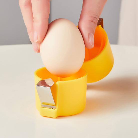 Egg Shell Opener with Heart Egg Ring Handheld Kitchen Egg Tool Egg Shell Cutter for Hard Boiled Eggs Easy Cracking Peeling