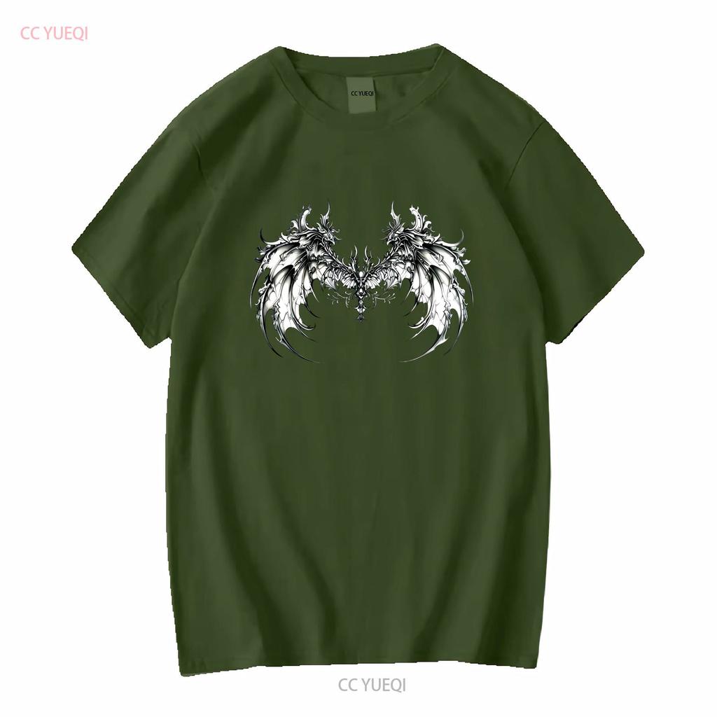 Cyber Sigil Angel Wings T Shirt Gothic Clothes Sigilism Goth Agel Y2K Grunge Trad Whimsigoth Long or Short Sleeves Vintage