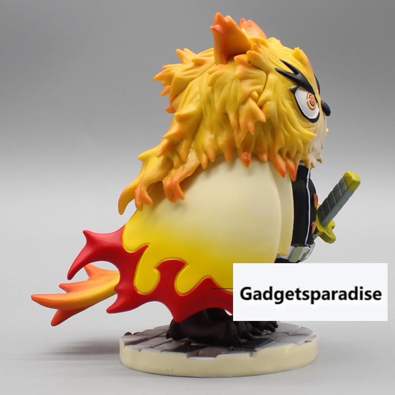 11CM Japanese Anime Demon Slayer GK Rengoku Kyoujurou Owl Big Brother Figure Model Toys Doll Kid Decorative Gift