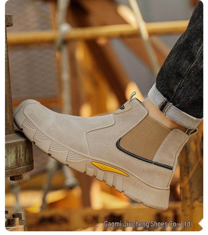 Suede Electric Welding Shoes: Anti-smash, Anti-puncture, Comfortable, Wear-resistant, Soft Sole, Easy-wear Labor Protection.