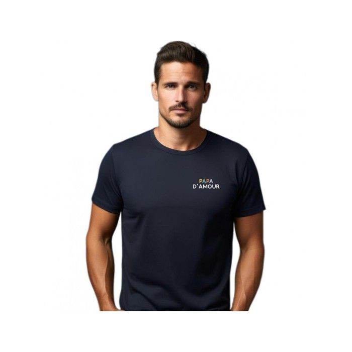 We Are Family - TSHIRT HOMME PAPA D'AMOUR COLORÉ C?UR BLEU L