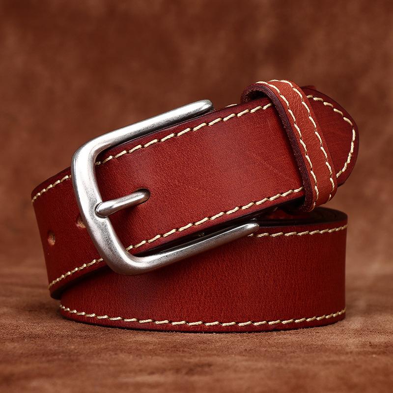 Pásek Pánské Retro první vrstva hovězí kůže Móda Univerzální Běžné Džíny Pásek Pánské