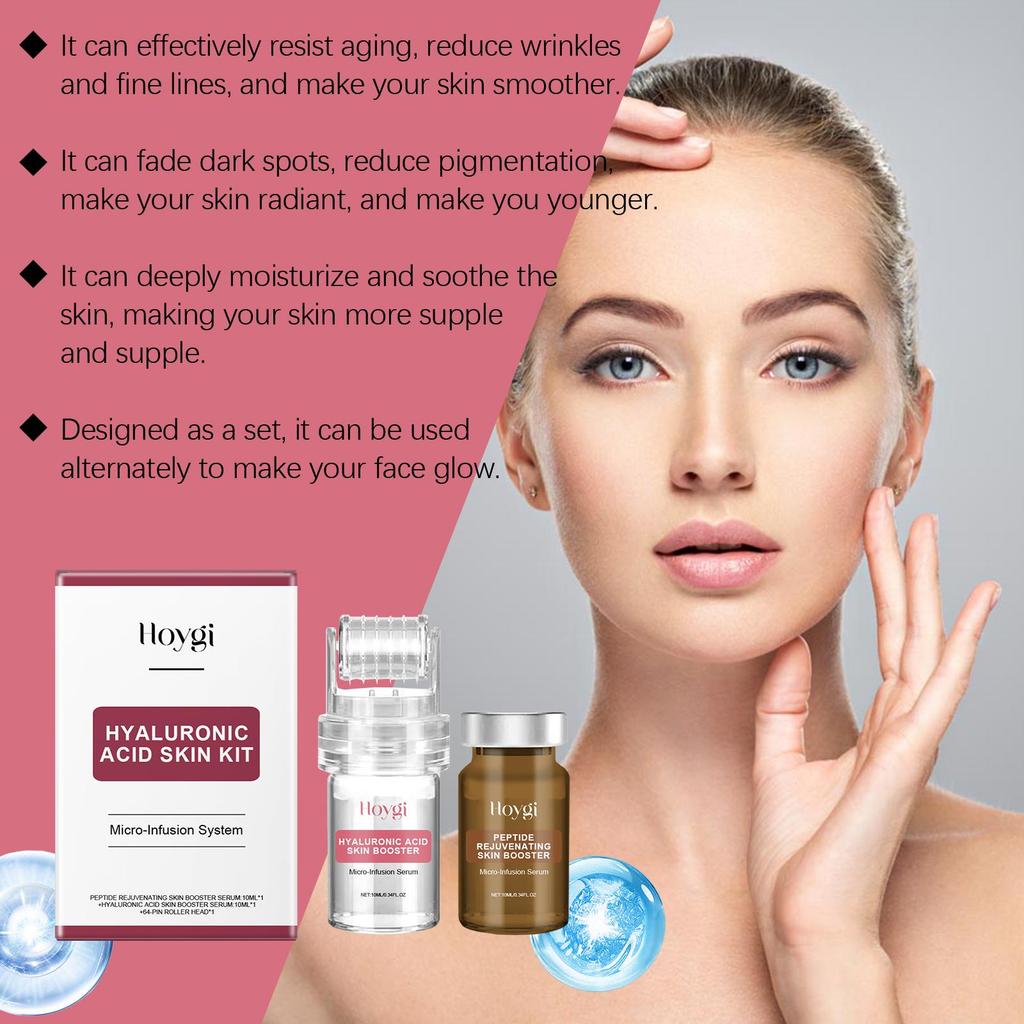 Facial Roller Hydrating Soothing Set, Collagen Infused Facial Skincare Kit for Glowing Radiant Skin, Deep Moisturizing Nourishing Face Care Products