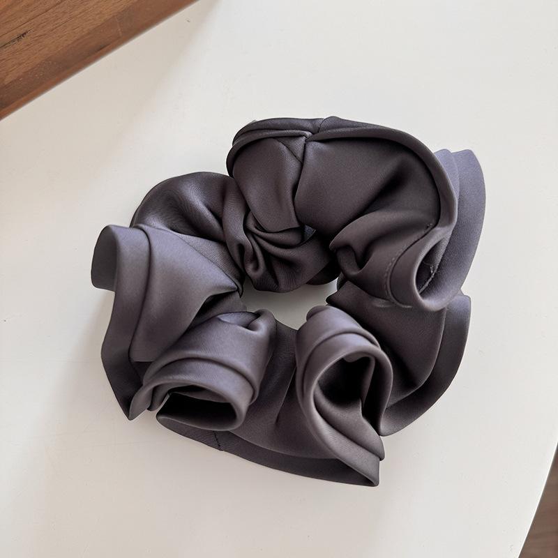 French Design With Wooden Earrings And Hair Loops, High-end Satin Finish, Women's Minimalist Temperament, New Hair Rope