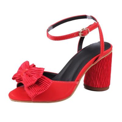 Léto nové značky Dámské Peep Toe Mašle Design Sandály Móda Silná podrážka Svatební Svatební Party Boty Vysoké podpatky