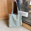 Chic Plaid Floral Patchwork Canvas Shoulder Bag For Women Soft Handle Design