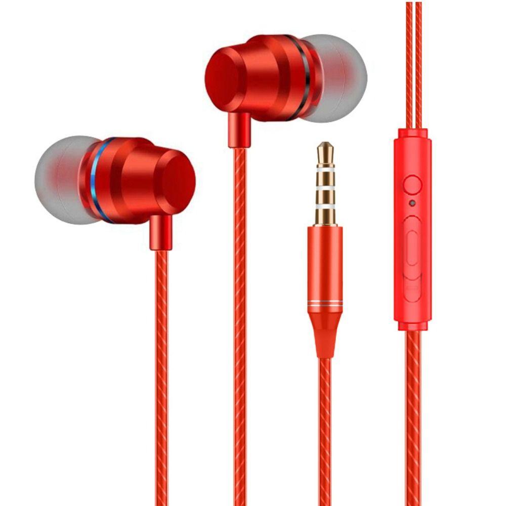

Portable 3.5mm In-ear Headphones Stereo High Definition Wired Headset Deep Bass Noise Canceling InEar Microphone Wired Headset червоний