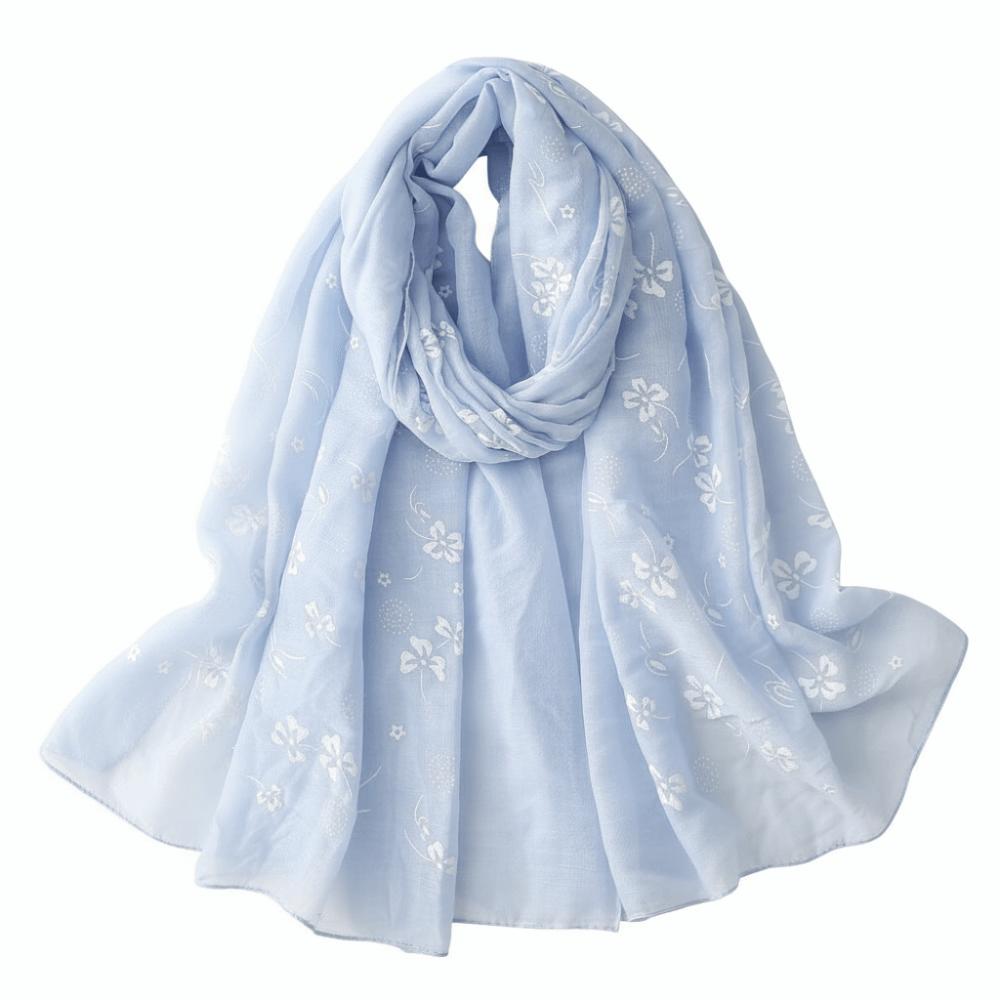 Retro Foulard Hijab Elegant Shawls Wraps Literary Female Headscarf Spring Summer Autumn for Women