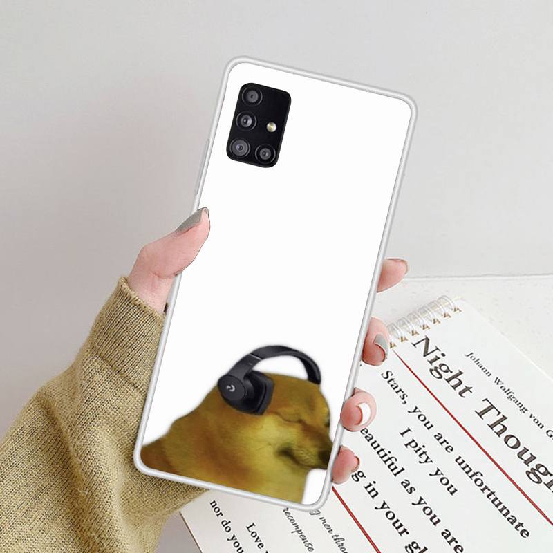 Funny Dog Cheems Phone Case For Samsung Galaxy S9 S10 Plus S10E S20FE A71 A51 A21S Clear Silicone Transparent Phone Cover