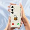 For Samsung Galaxy S24 FE Case Beer Pattern Printing Straight Edge TPU Phone Back Cover