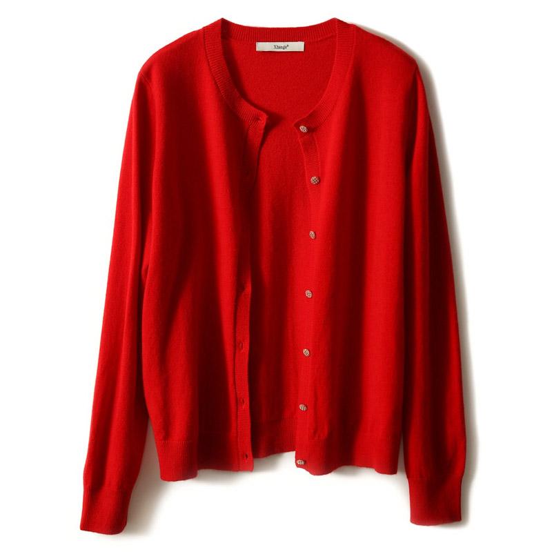 Women Sweaters Cardigans 2025 Autumn Winter Long Sleeve O-Neck Black Knitted Sweater Women Tops Cardigan JJ157