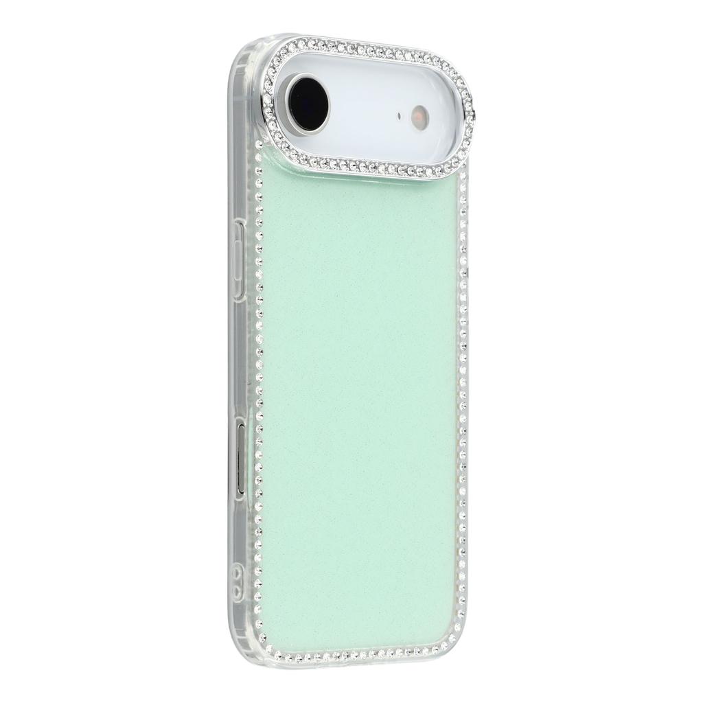 For iPhone 17 Air Case Rhinestone Edge Glitter Back TPU+PC IMD Phone Cover