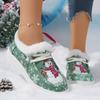 WPMEN Stiefeletten Weihnachts-Canvas-Schuhe Damen Vielseitig Warme Loafer Kurze Schneestiefel Damen Freizeit Übergröße Baumwoll-Flats