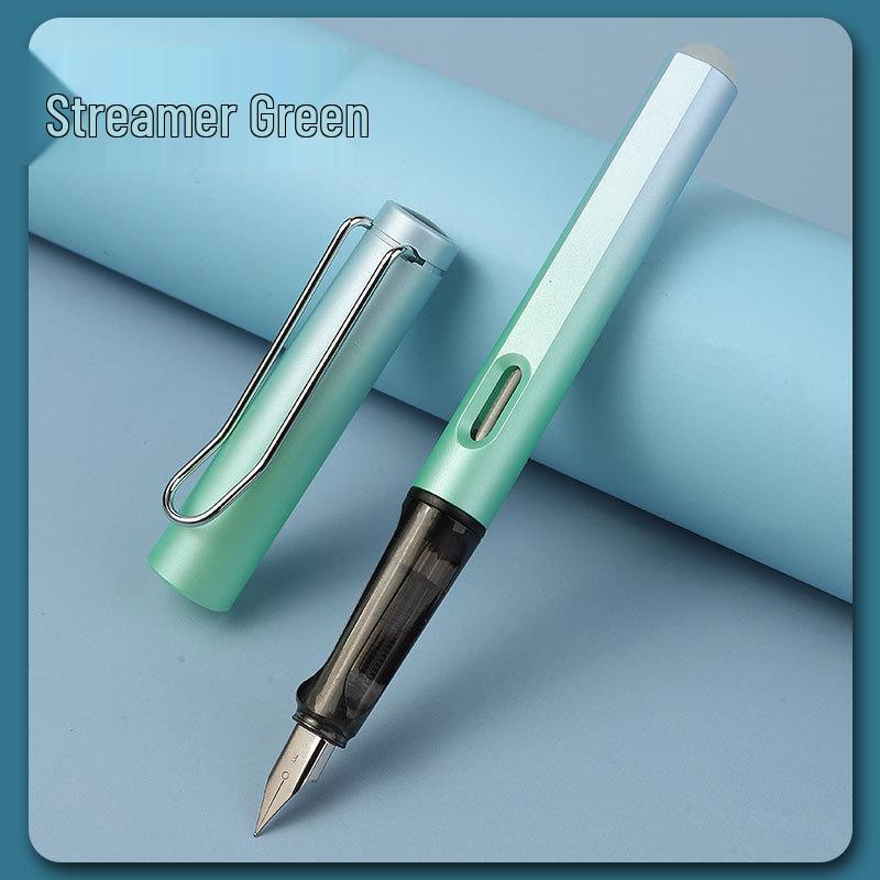 Blue Erasable Fountain Pen for Students with Refillable Heat-Erase Ink and Eraser, Ideal for Writing Practice