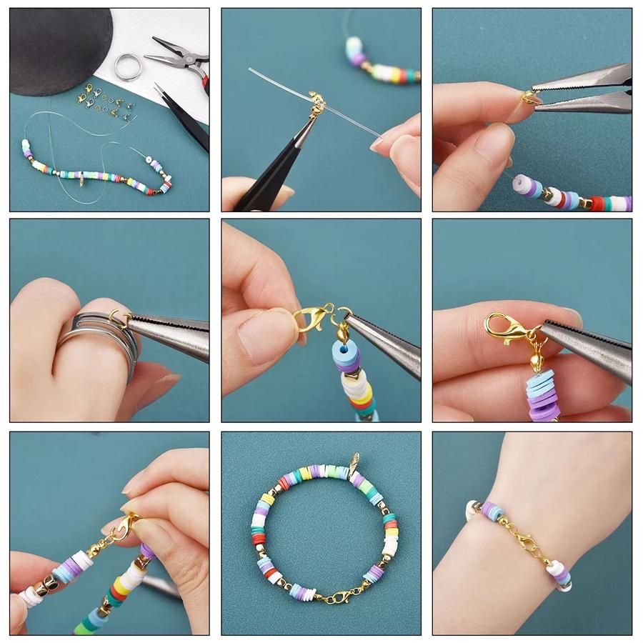 170Pcs/Set Lobster Clasp Jump Rings Connector Clasp Crimp End Beads For Bracelet Necklace Chains DIY Jewelry Making Accessories Set