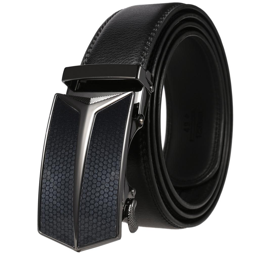 Men'S Belt, Automatic Buckle Cowhide Belt Casual Business Ly36-1314-1