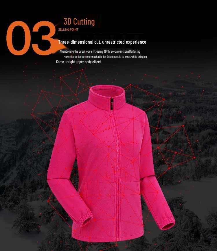 Outdoor Fleece Jacket for Men & Women - Thick Warm Polar Fleece Cardigan with Optional Logo for Autumn/Winter.
