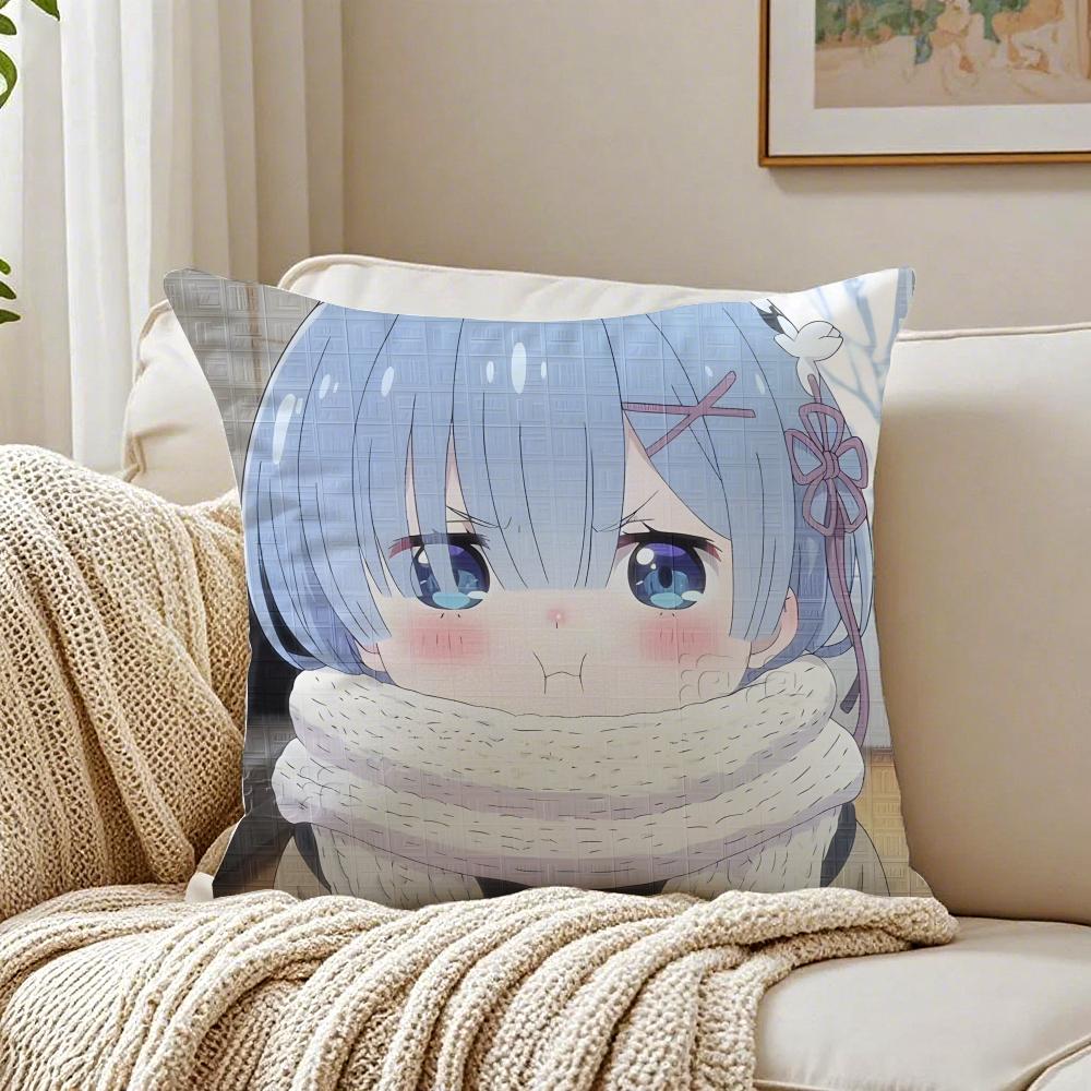anime character loyal RRe ZZero Cushion Cover Pillowcase Antidustmite living Room Sofa Decor Cushion Room