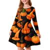 Girls' Summer Princess Dress Halloween Day- Long Sleeve A-Line T-Shirt Dress