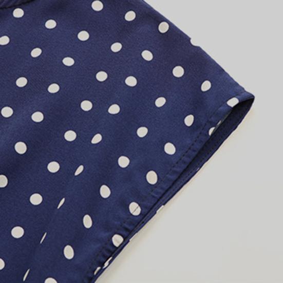 Lady Dress Polka Dots Cool Clothing Lady Short Sleeve Pleated Dress