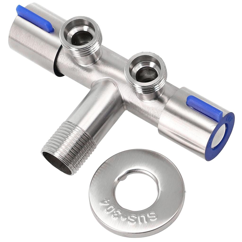 Dubbelhandtagskallvattenkran Tillverkad av rostfritt stål Lämplig för badrum och tvättmaskinsanvändning med borstad