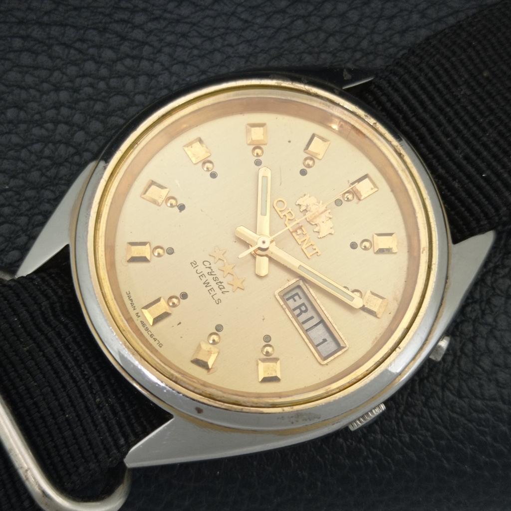JAPAN VINTAGE ORIENT CRYSTAL AUTOMATIC 46943 MENS ORIGINAL DIAL WATCH A707785-1