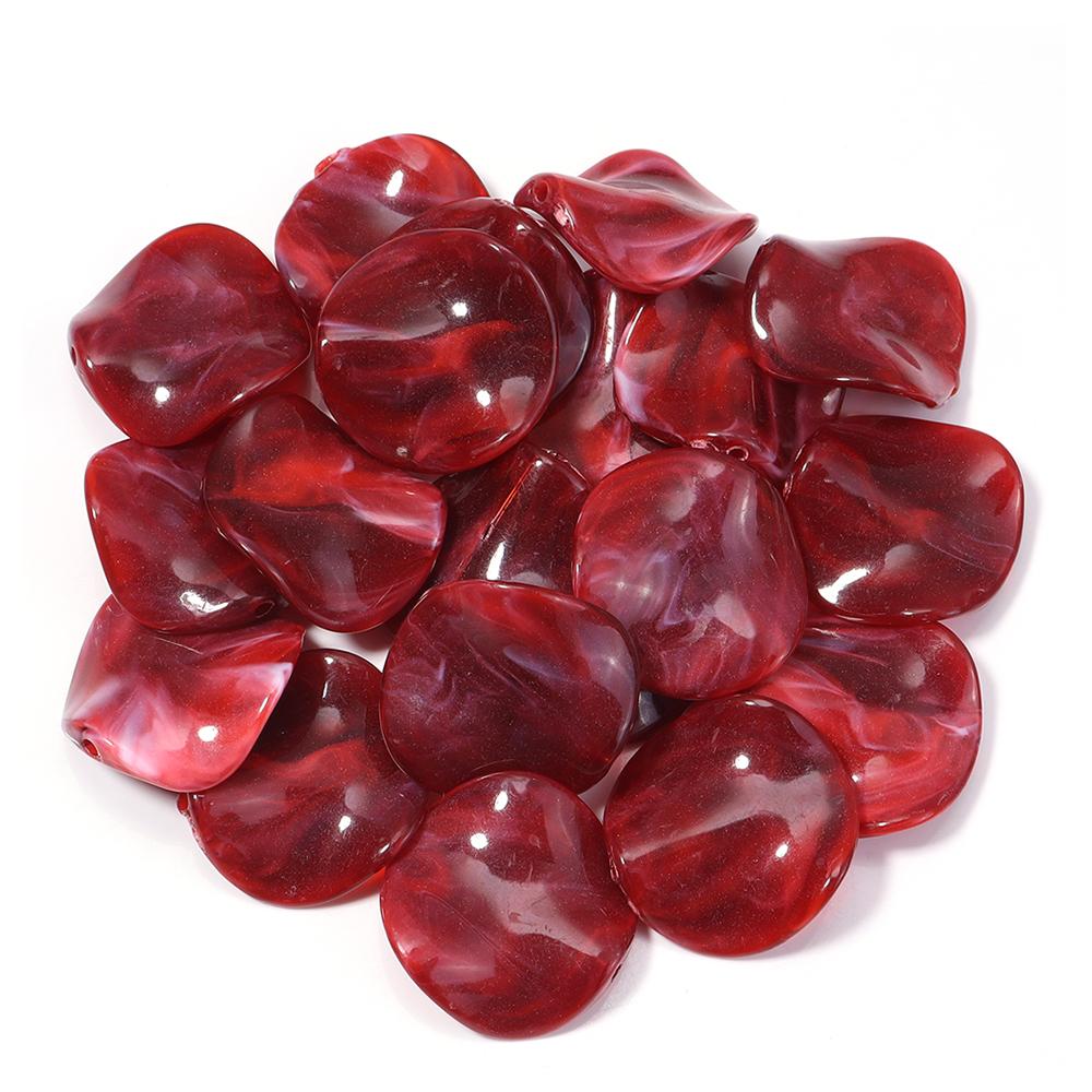 20pcs Irregular Double Colors Acrylic Beads for Jewelry Making Round Wave Meteorite Loose Spacer Beads DIY Bracelet Necklace