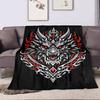 "Fierce Dragon with Red Flames" Patterned flannel blanket perfect for the bedroom living room, sofa, or a little nap