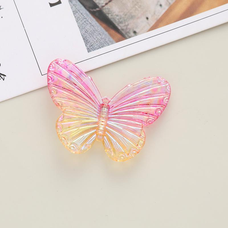 Two-Tone Gradient Butterfly Resin Accessories for DIY: Phone Case, Headdress, Hair Clip Material Patches.