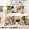 1pc Boho Abstract Geometric Tropical Leaves Throw Pillow Covers Neutral Gold Brown Tone Couch Cushion Cases for Home Decor