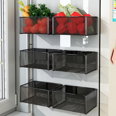 Home Refrigerator Shelf Side Storage Magnetic Side Hanging Basket Basket Box Supplies Household Holder