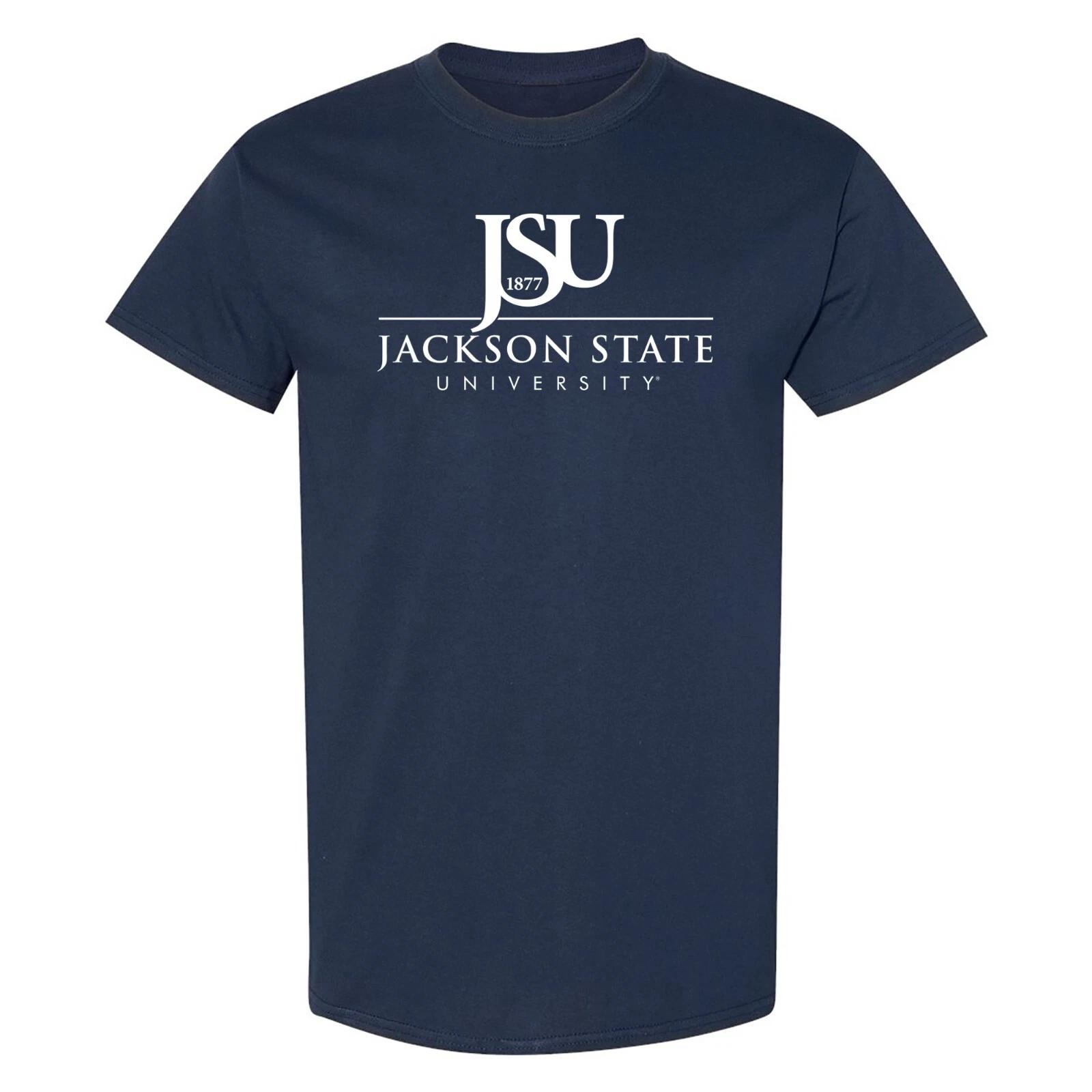 Jackson State Tigers Institutional Logo - NCAA University T Shirt - Navy S