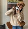 Spring Retro Petite Knitted Cardigan – Women's Short Round Neck Sweater with Hong Kong Style