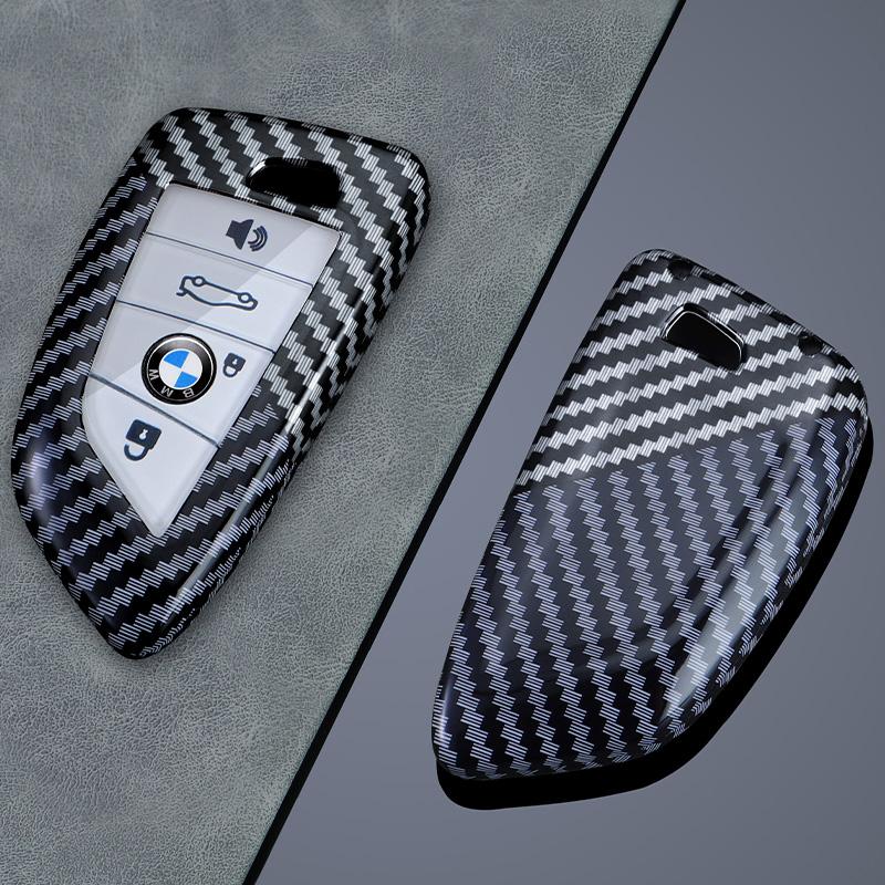 IVZR8 Carbon Fiber Car Key Case Cover Shell Fob For BMW X1 X3 X5 X6 G20 G30 G01 G02 G05 F15 F16 G11 F48 1 3 5 6 7 8 Series Accessories