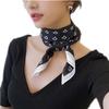 New Korean Style Silk Fashion Neck Scarf - Spring/Summer Thin Faux Silk Printed Scarf for Women.