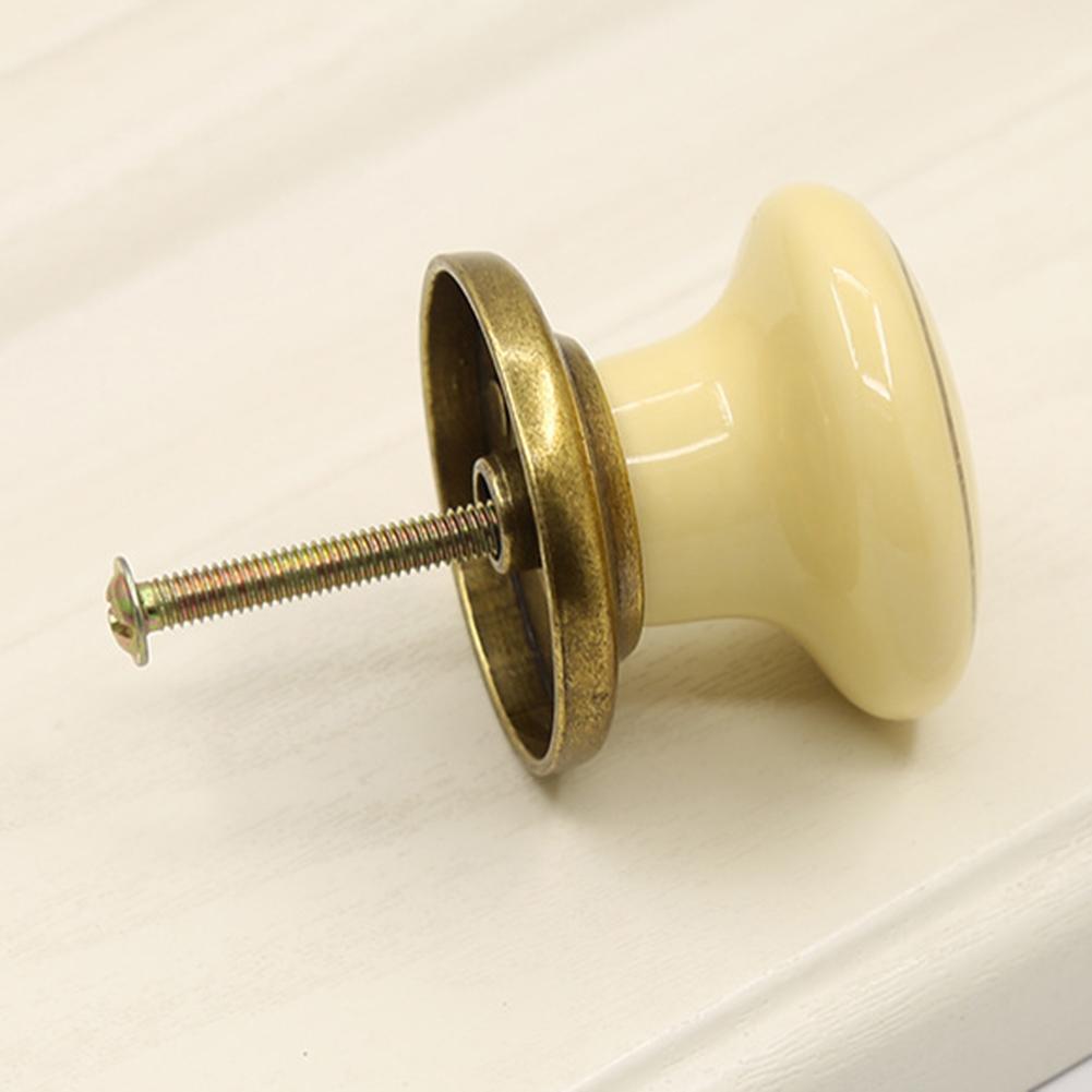 Round Door Knobs Handmade Ceramic Vintage Look Small Furniture Handles For Bedside Tables Bookcase