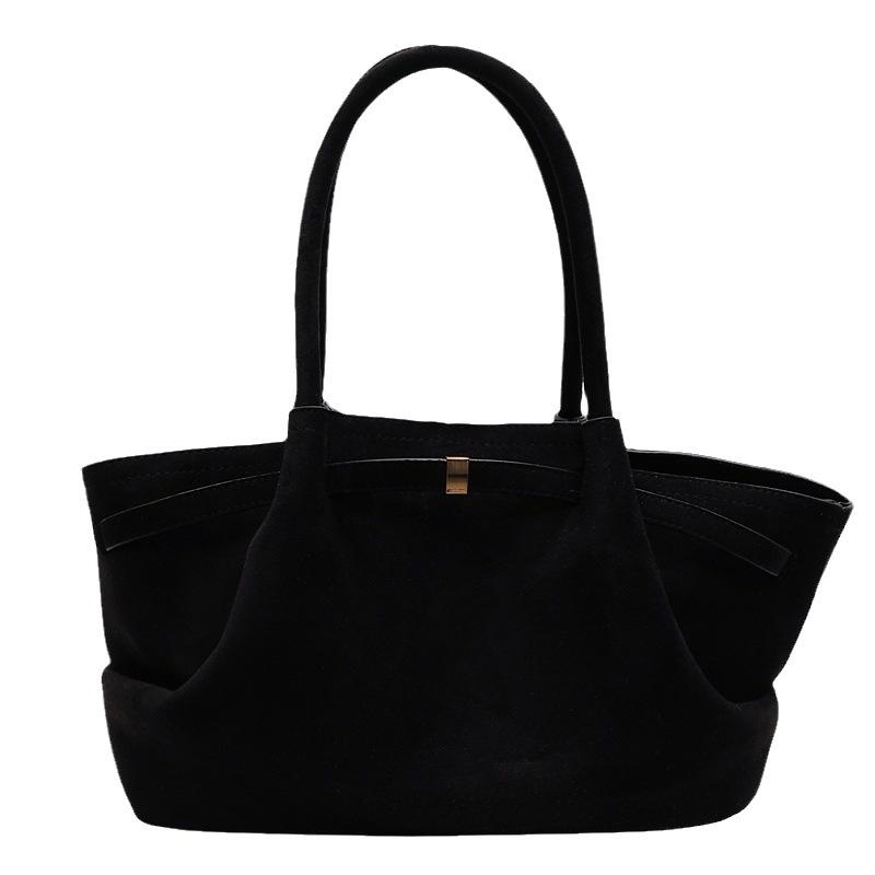 Retro suede large-capacity matte tote bag women's 2025 autumn and winter new fashion versatile portable shoulder vegetable basket bag