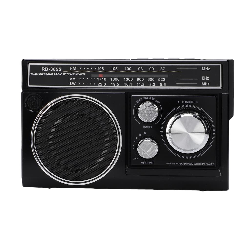 Rádio Alto-falante BT Portátil 5W Estéreo Bateria Solar Alimentação USB Lanterna LED Rádio de Emergência FM AM SW para Exterior Preto