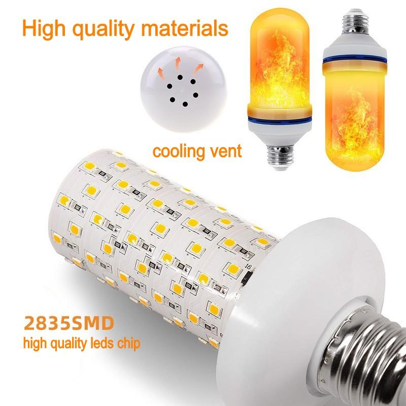 The latest E27 LED flame bulb Fire E14 Corn bulb Flicker LED light Dynamic flame effect 3W 5W 9W 85V-265V for home lighting