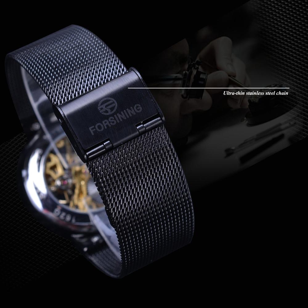 Forsinging Neue Top-Herrenuhr Casual Business-Stil Vollhohle Herren-Mechanische Uhr Herren Wasserdicht Leuchtend