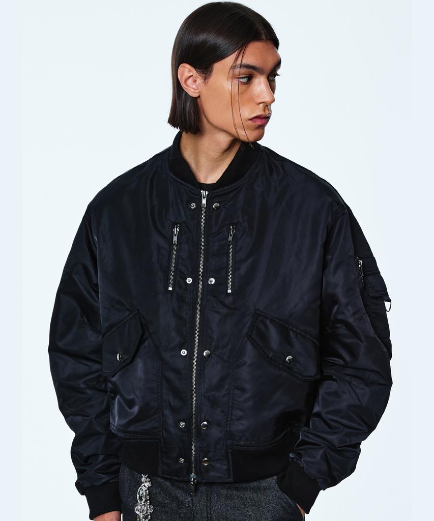 Eyeunderstand Flight Ma-1 Utility Jacket (Black)