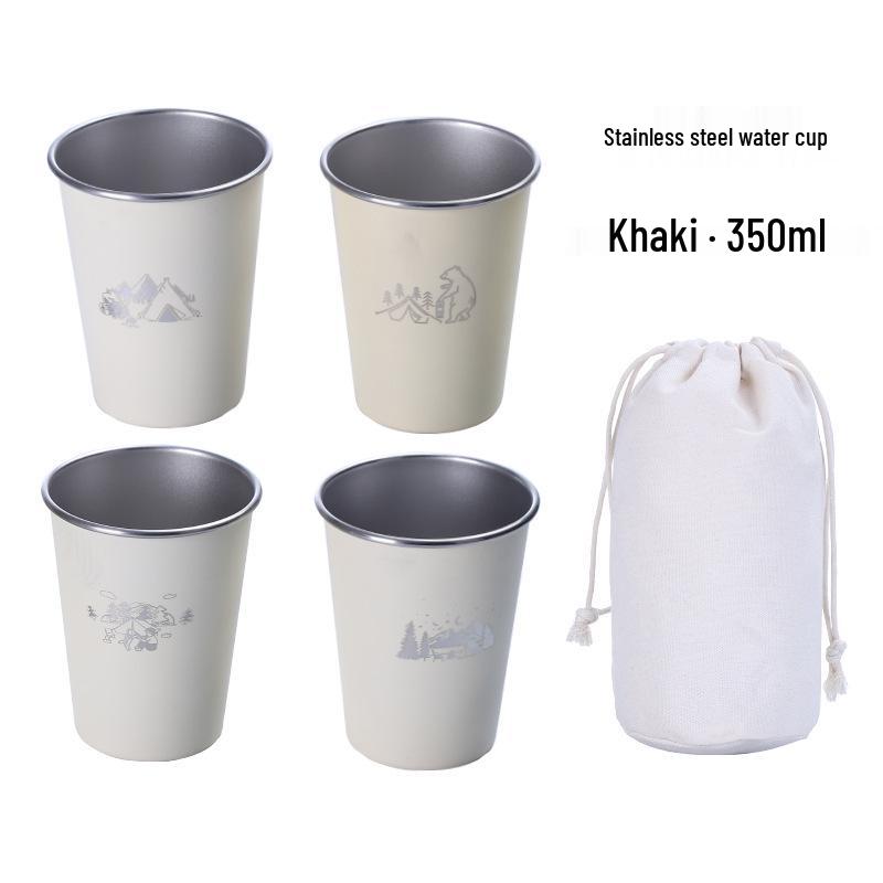 Stainless Steel 350ml Outdoor Mug for Water, Milk, Baijiu, Coffee, Cold Drinks, Camping, or Beer.
