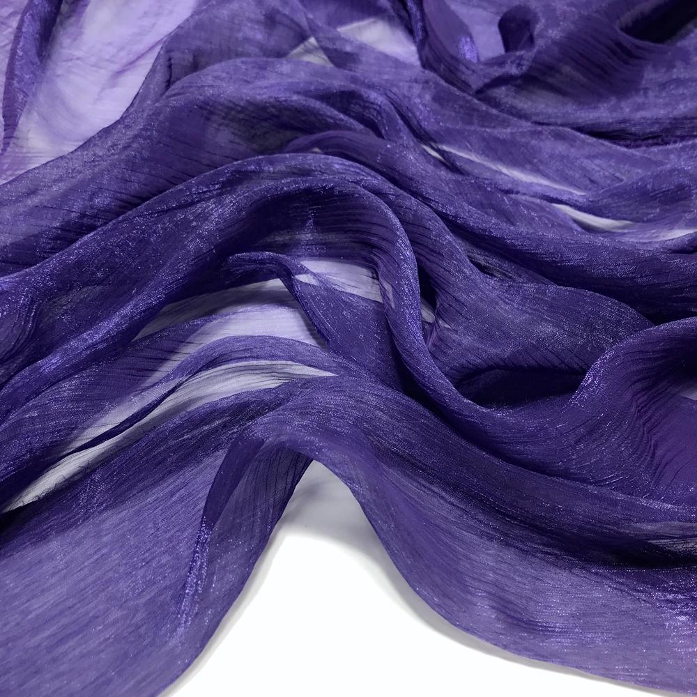 30D Silk Crepe Chiffon Fabric for DIY Hanfu Dress Is A Silver-thread Wrinkled Doll Dress Cos Fabric 100x150cm