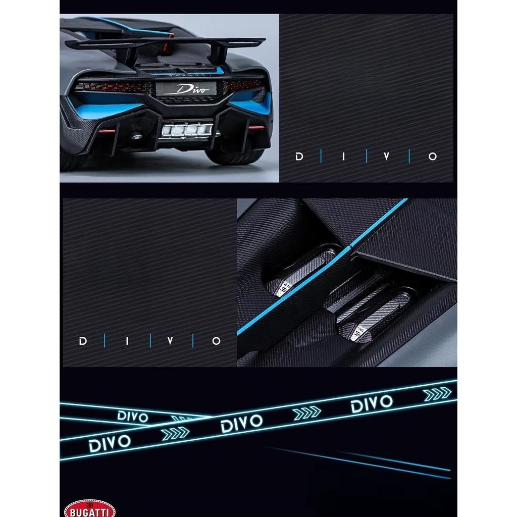 Bugatti Divo Super Toy Car Modèle Miniature Moulé Sous Pression Modèle De Course Portes Ouvrables Son Lumière Collection Cadeau pour Garçon Enfants