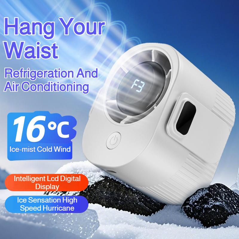 Portable Mini Rechargeable Small Fan High Speed Cooling for Outdoor Workplace High Temperature Work Waist Fan