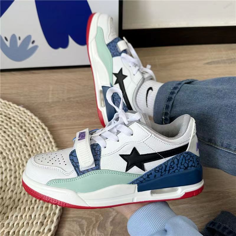 

Весна и осень 2025 Новые кроссовки в студенческом стиле контрастного цвета с воздушной подушкой, белые, универсальные, в стиле харадзюку, для пары, дышащие, трендовые 35 синий