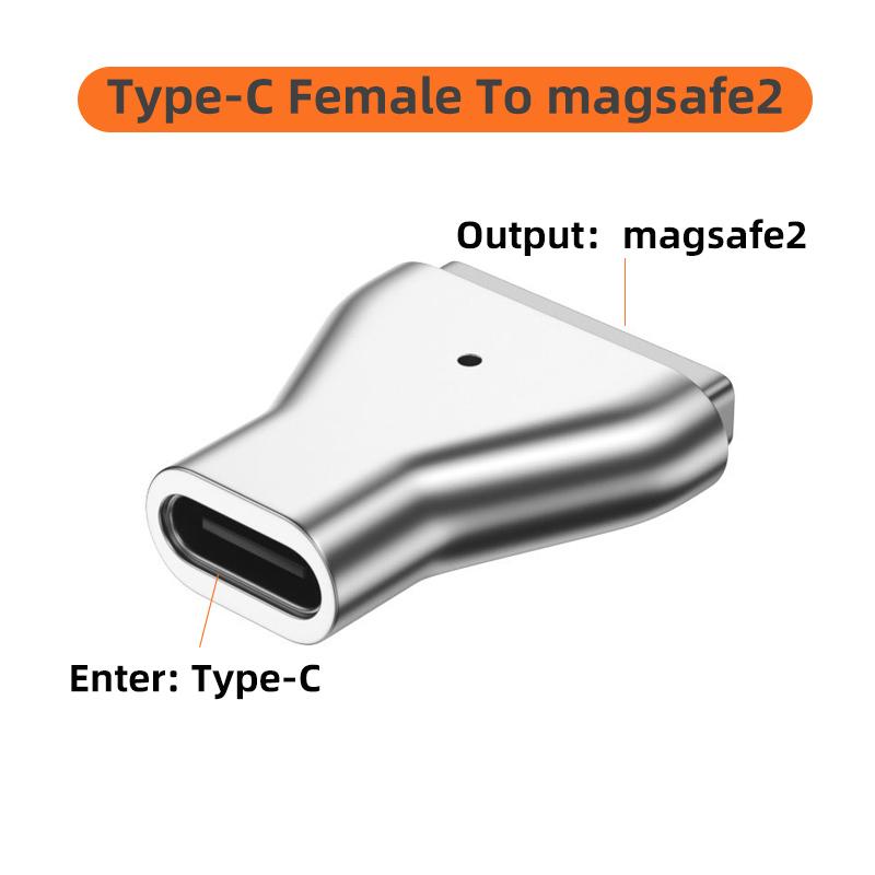 USB Typ-C Magnetischer PD-Adapter für Magsafe 1 2 MacBook Air Pro LED-Anzeige 100W Schnellladung Magnetischer Steckeradapter