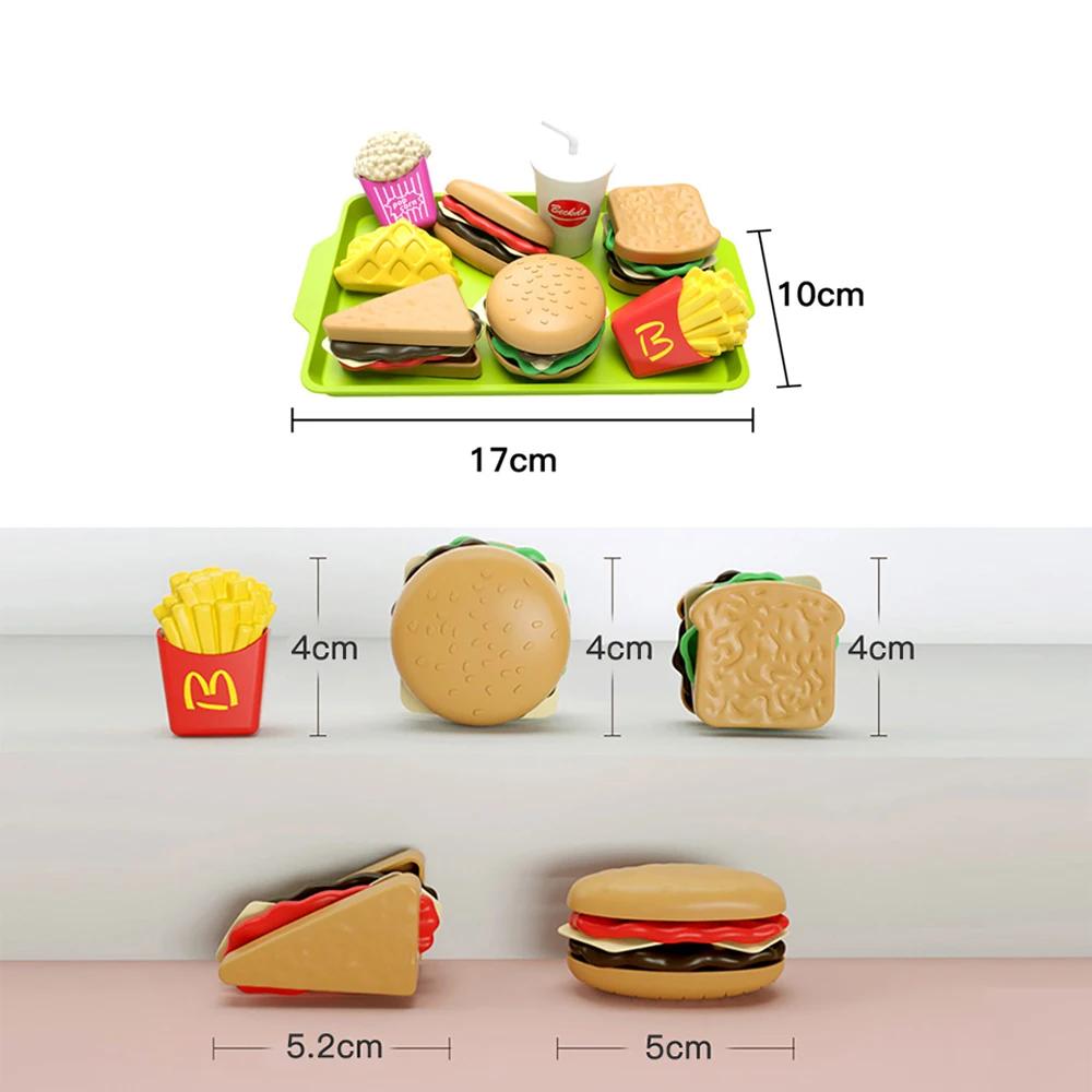 

Non-Toxic Pretend Play Cooking Toys Set Mini Simulation Food Kitchen Toys Children Hamburger For Children Sandwich Fries Burger Assembly Game